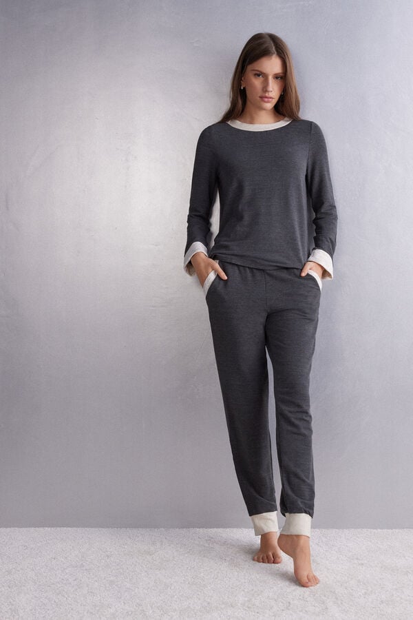 Nohavice Intimissimi Baby It’s Cold Outside Modal And Wool Jogger Damske Siva | 16905-HSMJ