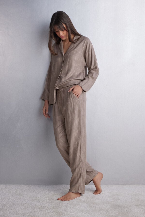 Nohavice Intimissimi Comfort First Full Length Woven Modal Damske Béžové | 80197-DAYK