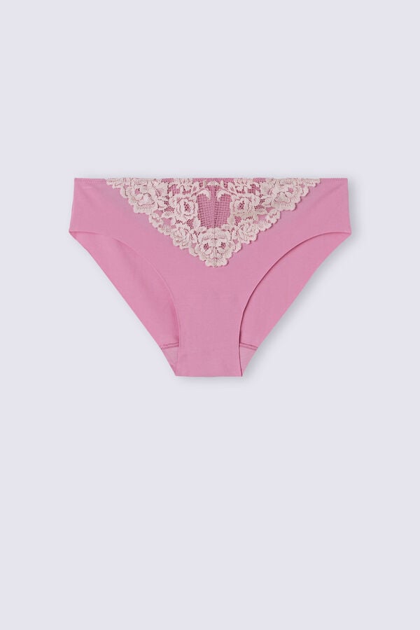 Nohavičky Intimissimi Pretty Flowers Seamless Cotton Damske Ruzove Biele | 07912-TANY