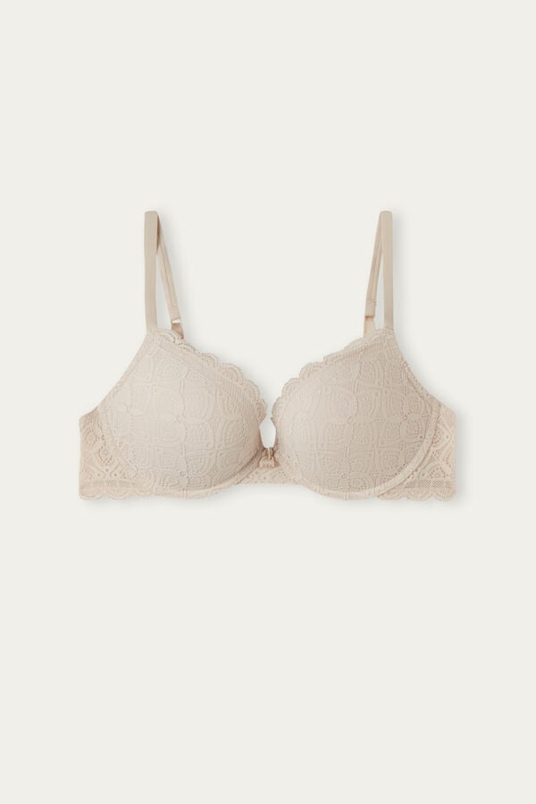 Podprsenka Intimissimi Elettra Super Push-Up Lace Damske Krém Ruzove | 97426-KQZT