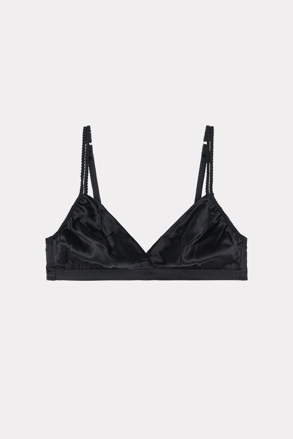 Podprsenka Intimissimi Emma Refined Everydaylette Triangle Silk Damske Čierne | 27830-SXFY