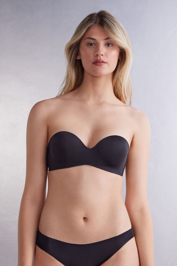 Podprsenka Intimissimi Gioia Bandeau Ultralight Microfiber Damske Čierne | 48791-EIMG