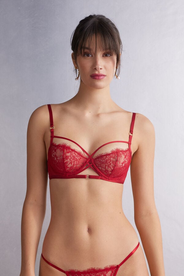 Podprsenka Intimissimi Intricate Surface Demi-Cup Damske Červené | 37845-XIEP