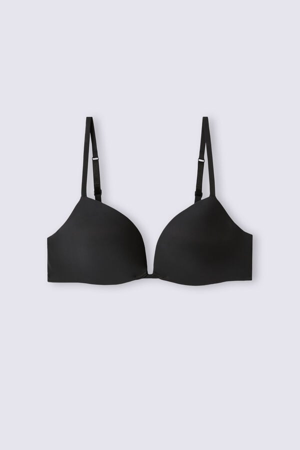 Podprsenka Intimissimi Silvia Push-Up Ultralight Microfiber Damske Čierne | 78091-GUQW