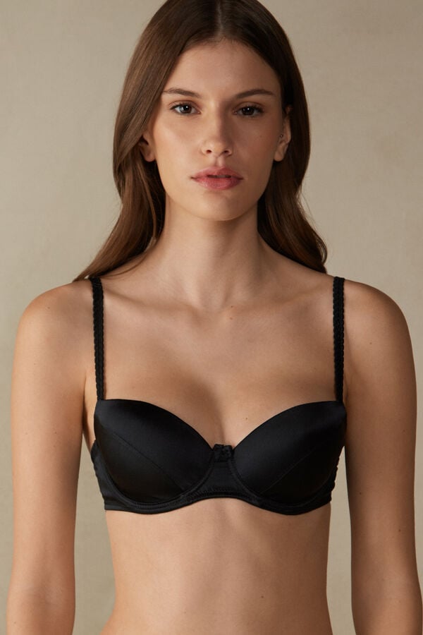 Podprsenka Intimissimi Sofia Natural Lift Balconette Silk Damske Čierne | 47659-YIRM