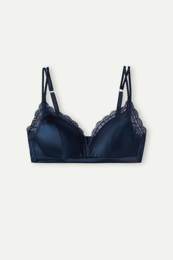 Podprsenka Intimissimi Tiziana Wireless Plunge Triangle Silk And Lace Damske Modre | 39024-YKOD