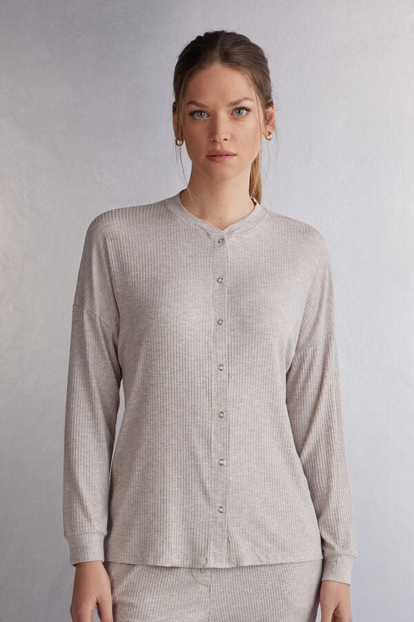 Pyžamá Intimissimi Chic Comfort Modal Button-Up Damske Béžové | 82679-OPQZ