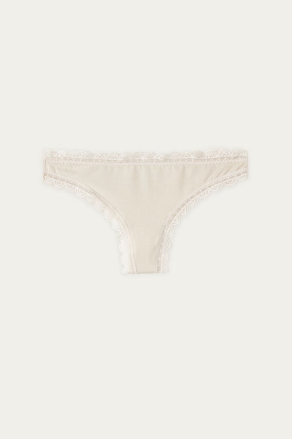 Slipy Intimissimi Cotton And Lacezilian Damske Krém Ruzove | 46352-YUBK