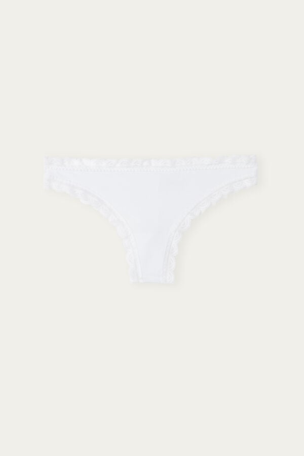 Slipy Intimissimi Cotton And Lacezilian Damske Biele | 12694-AVIJ