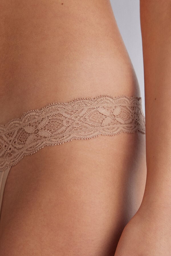 Slipy Intimissimi Lace And Microfiber Modifiedzilian Damske Oranžové Béžové | 08942-QRUT