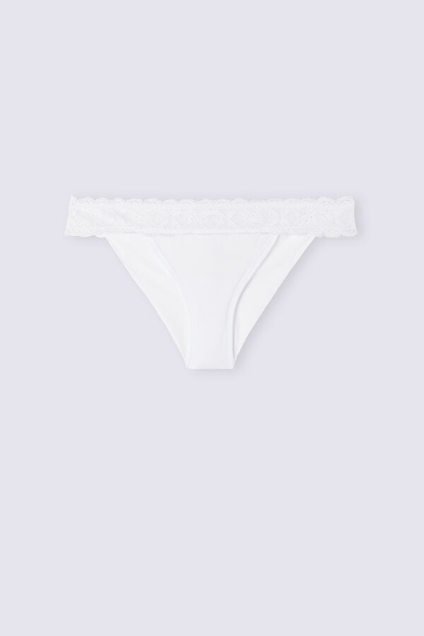 Slipy Intimissimi Lace And Microfiber Modifiedzilian Damske Biele | 91634-LGHP