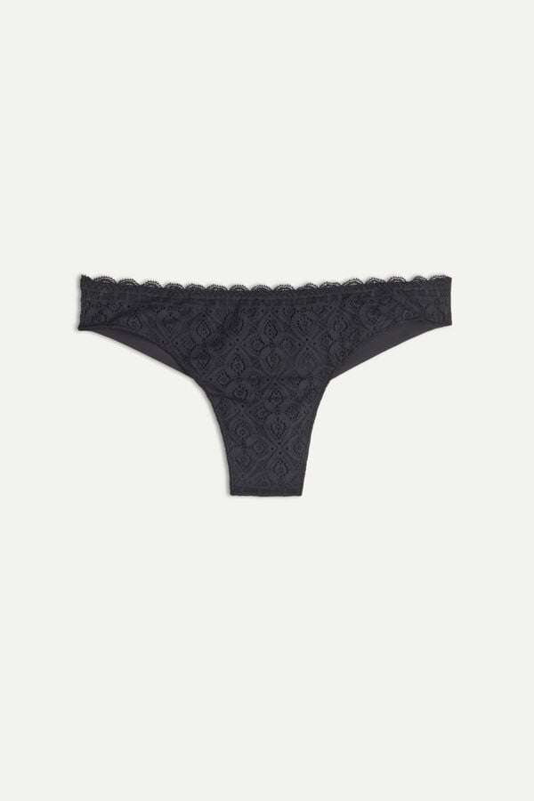 Slipy Intimissimi Lace And Microfiberzilian Damske Čierne | 81432-KNLZ