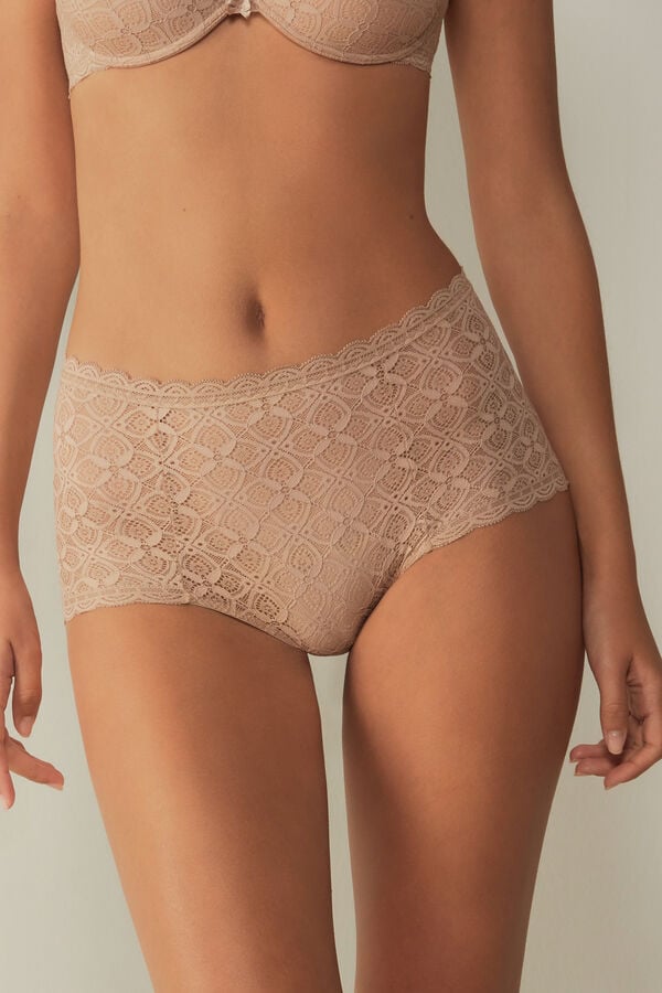 Slipy Intimissimi Lace High Waist Hipster Damske Oranžové Béžové | 95376-KDAR