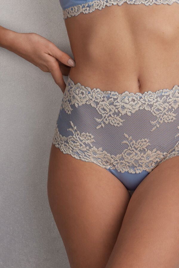 Slipy Intimissimi Pretty Flowers Hipsterzilian Damske Modre Biele | 73185-HVES