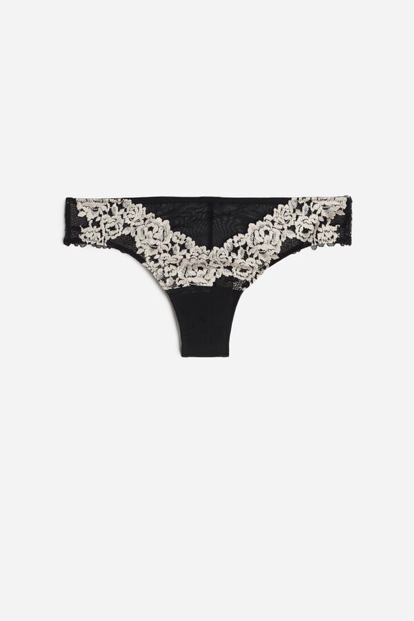 Slipy Intimissimi Pretty Flowerszilian Damske Čierne Biele | 03952-GRFE