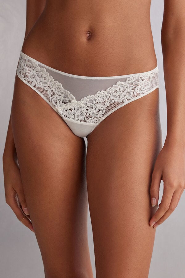 Slipy Intimissimi Pretty Flowerszilian Damske Biele | 51296-PMKV