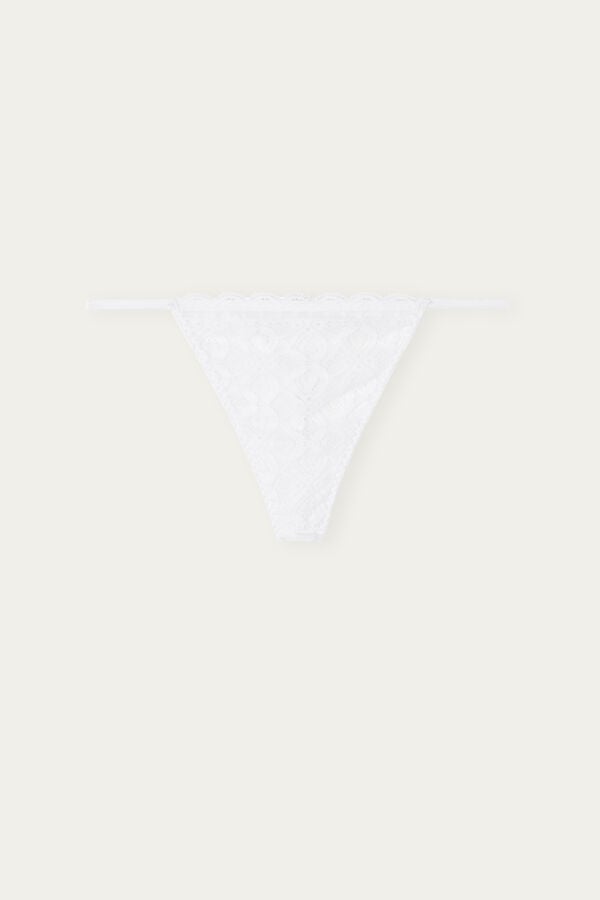 Tanga Intimissimi Lace String Damske Biele | 50974-OBHP