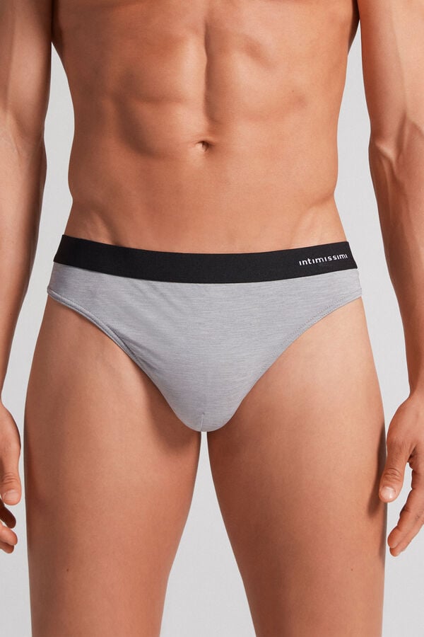 Tanga Intimissimi Logo Detailed Microfiber Panske Svetlo Siva | 65482-IXZO