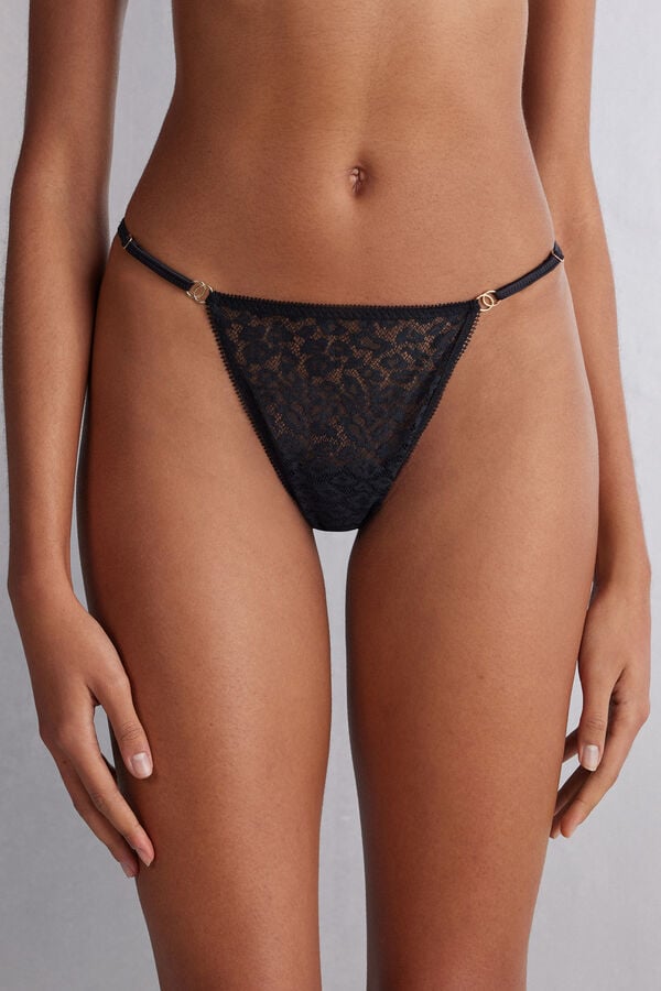 Tanga Intimissimi Your Wild Side String Damske Čierne | 52869-GFUZ