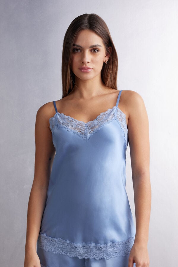 Tielko Intimissimi Lace And Silk Damske Modre | 13842-ZUPM