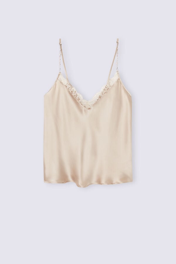 Tielko Intimissimi Living In Luxe Silk Camisole Damske Béžové | 14238-ERAT