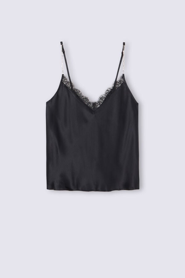 Tielko Intimissimi Living In Luxe Silk Camisole Damske Čierne | 29467-YPWD