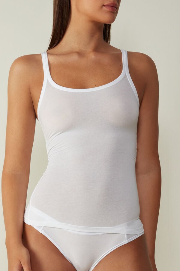 Tielko Intimissimi Ultralight Cotton Damske Biele | 15089-UQPA