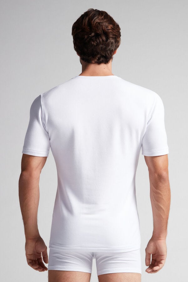 Tricko Intimissimi Short-Sleeve Modal-Cashmere Panske Biele | 71324-GXMI