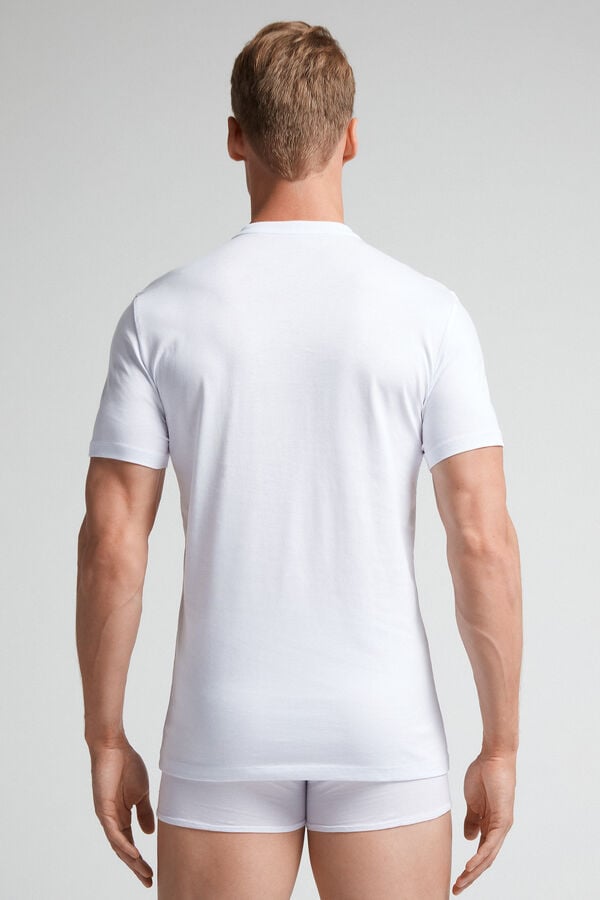 Tricko Intimissimi Superior Cotton Henley Panske Biele | 34768-PHGR